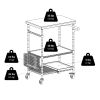 Madera Utility Kitchen Cart; Bamboo and Chrome